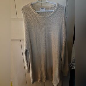 Old Navy Cream Crew Neck Sweater | Tunic Length